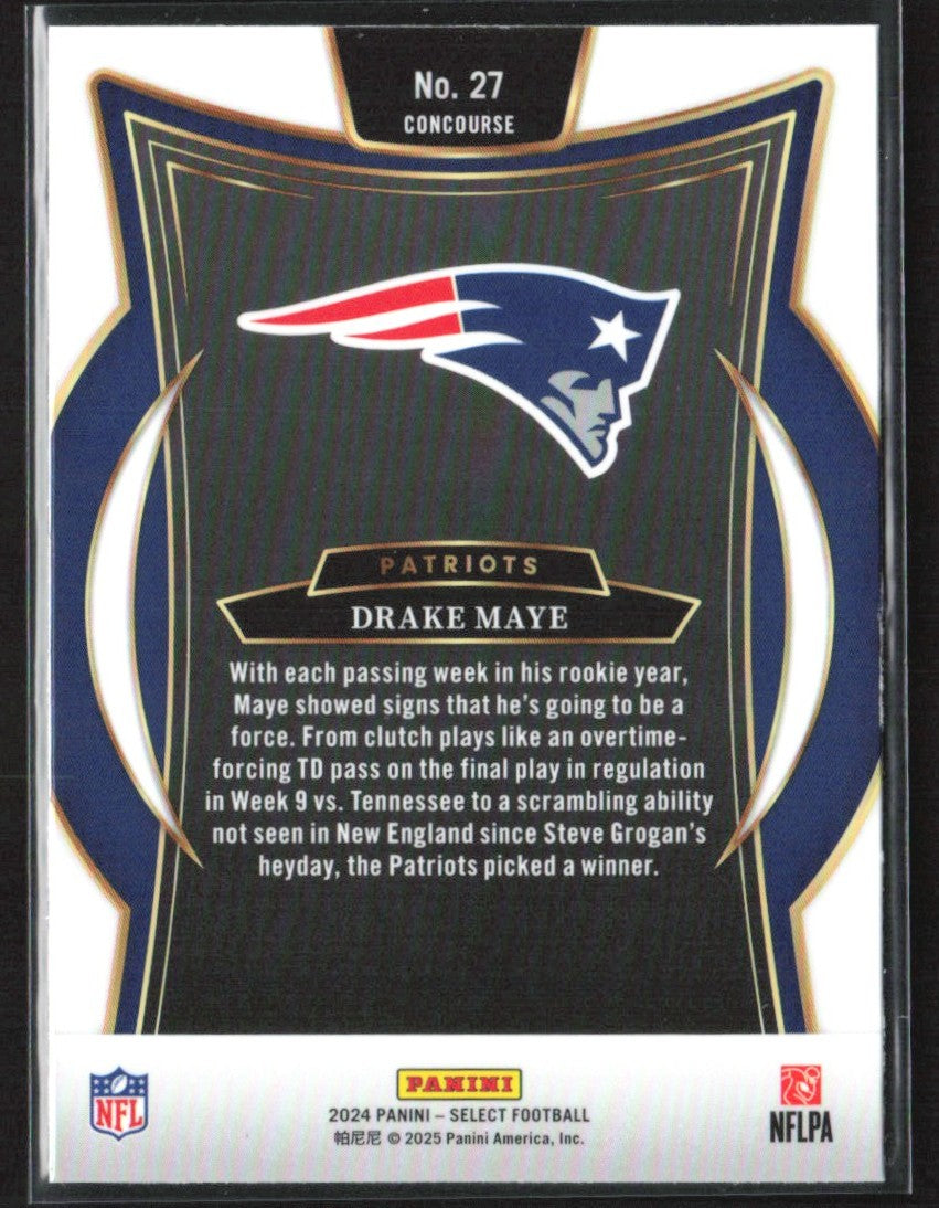 Drake Maye 2024 Panini Select Concourse RC #27 New England Patriots