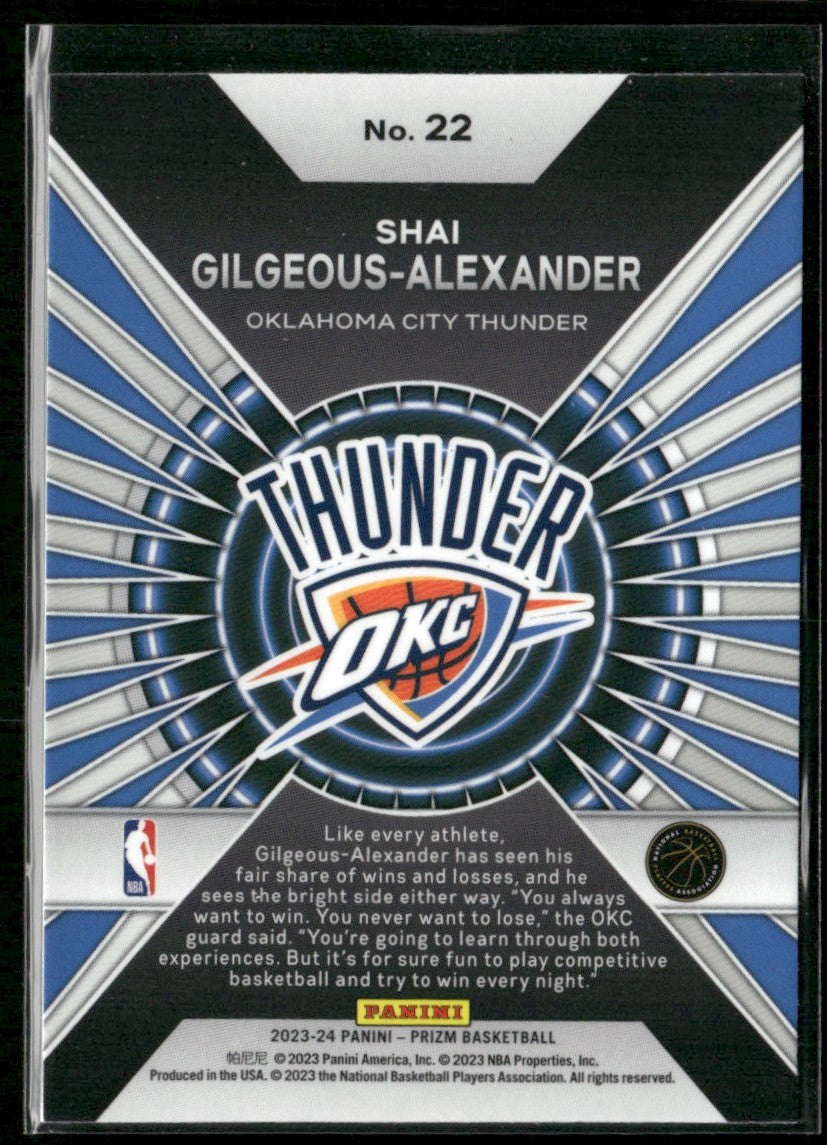 Shai Gilgeous-Alexander 2023 Panini Prizm Dominance #22 Oklahoma City Thunder
