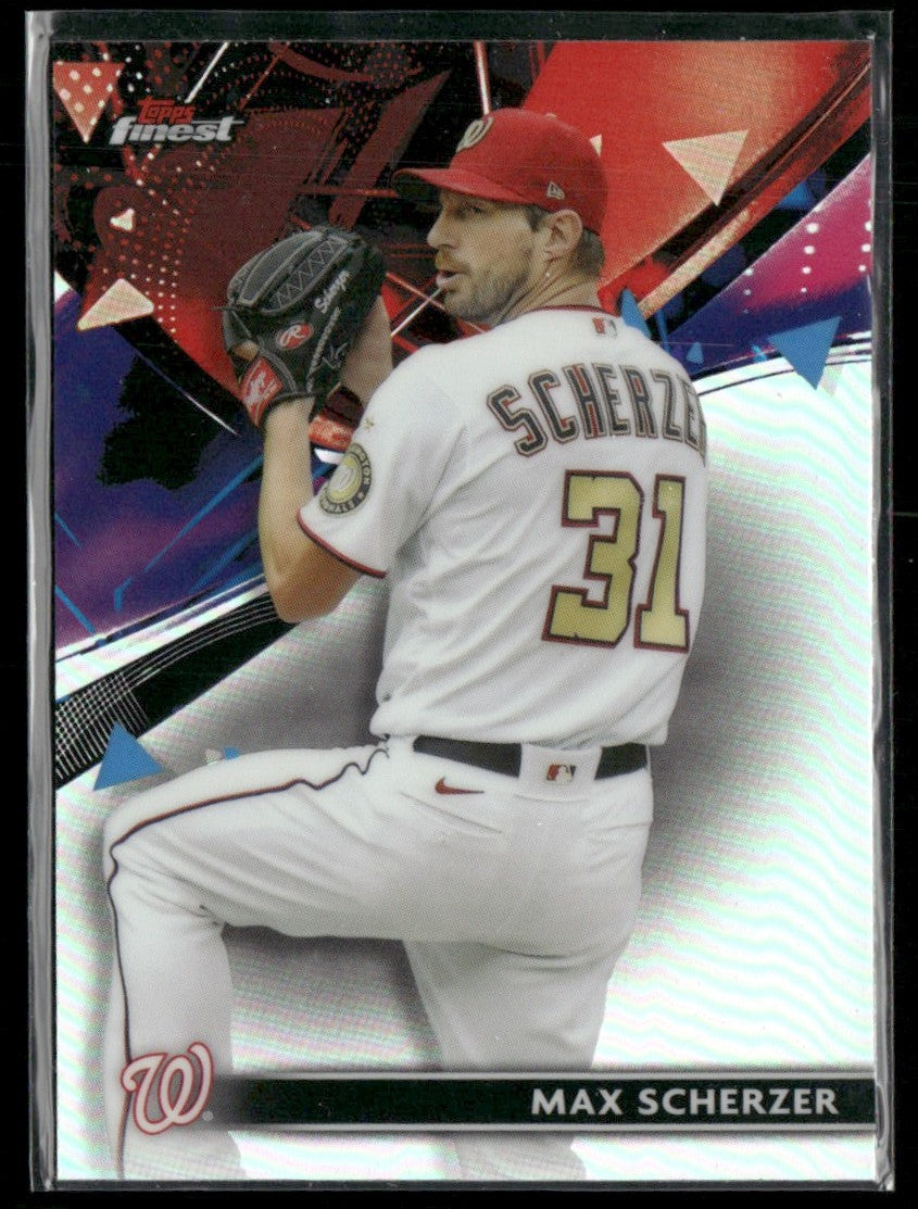 Max Scherzer 2021 Topps Finest Refractor #65 Washington Nationals