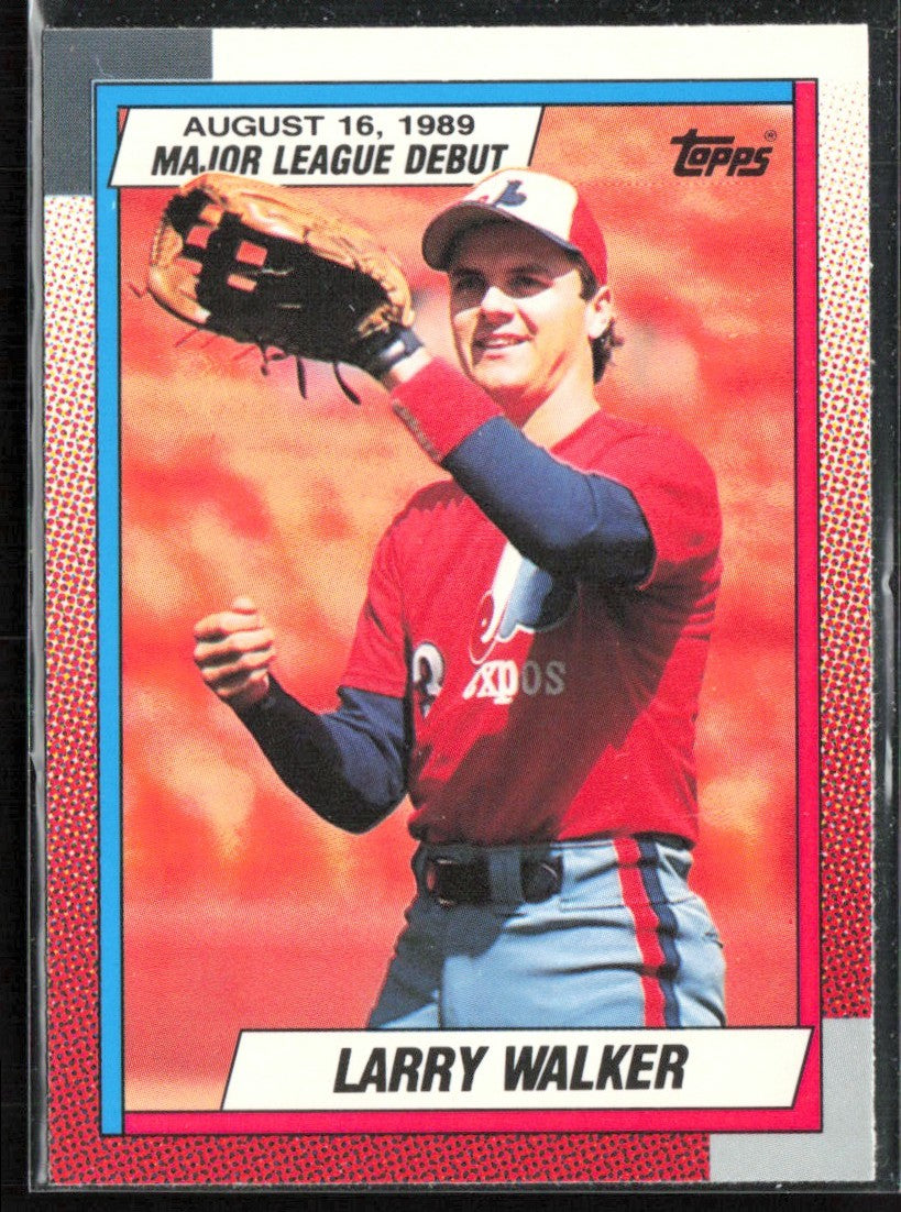 Larry Walker 1990 Topps Major League Debut 1989 RC #133 Montreal Expos