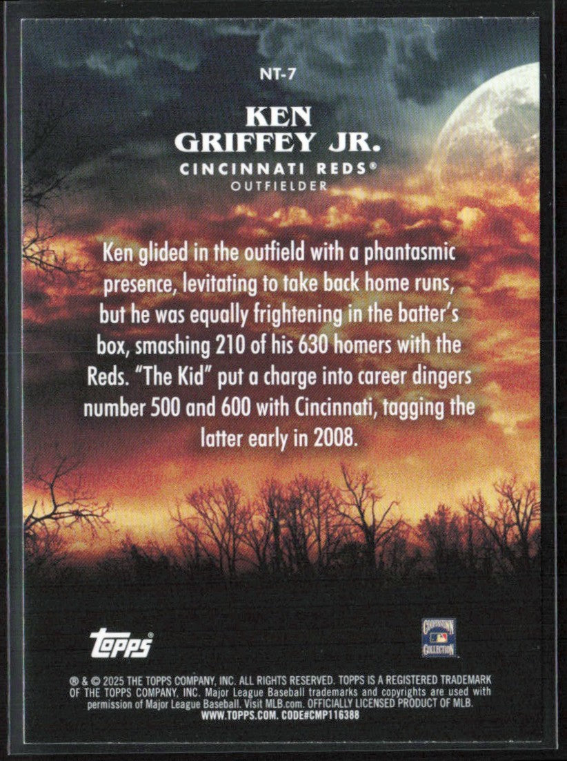 Ken Griffey Jr 2025 Topps Update Night Terrors #NT-7 Cincinnati Reds