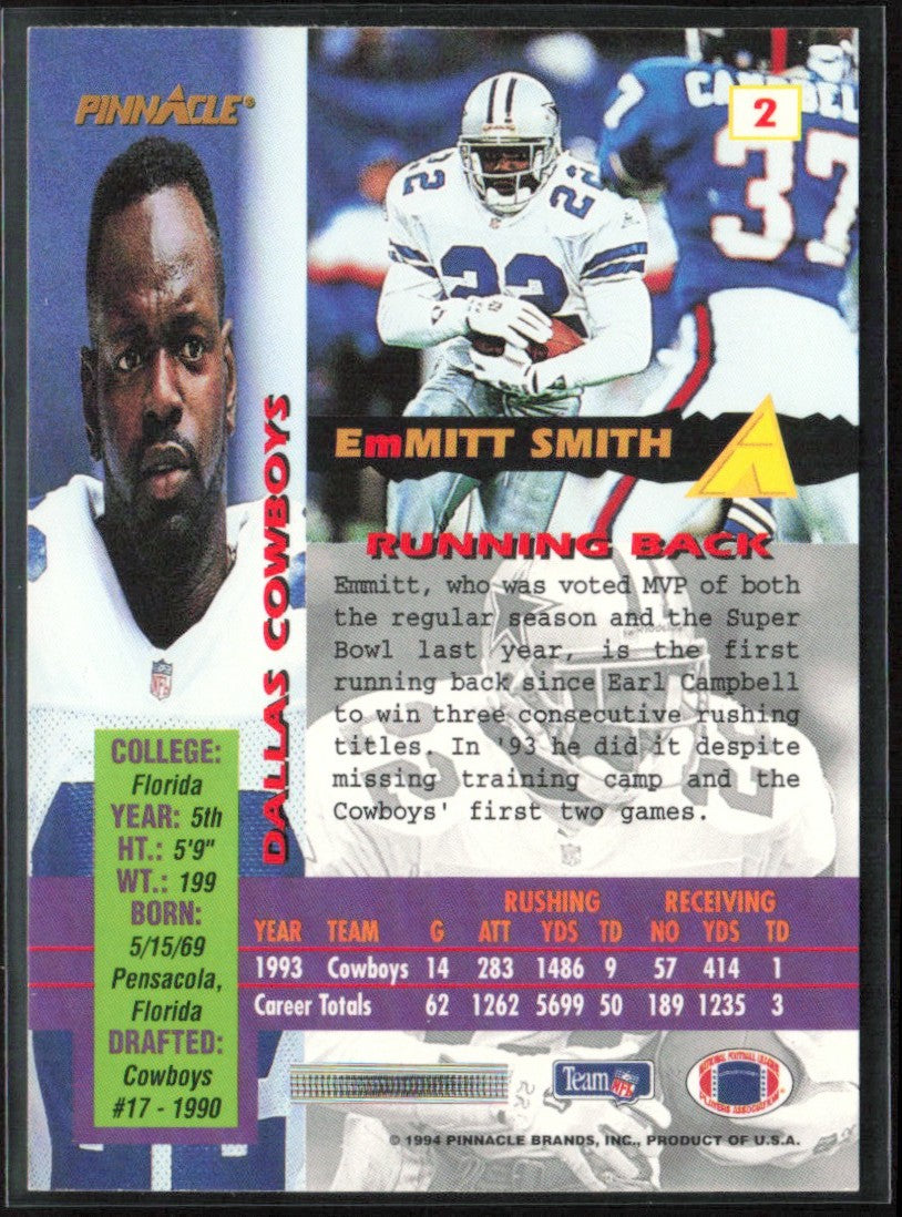 Emmitt Smith 1994 Pinnacle Canton Bound #2 Dallas Cowboys