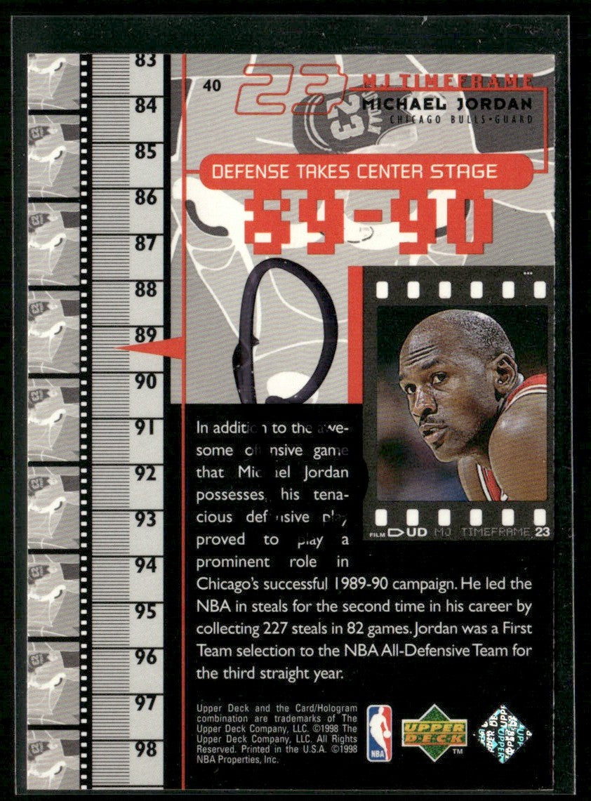 Michael Jordan 1998 Upper Deck MJ TimeFrame #40 Chicago Bulls