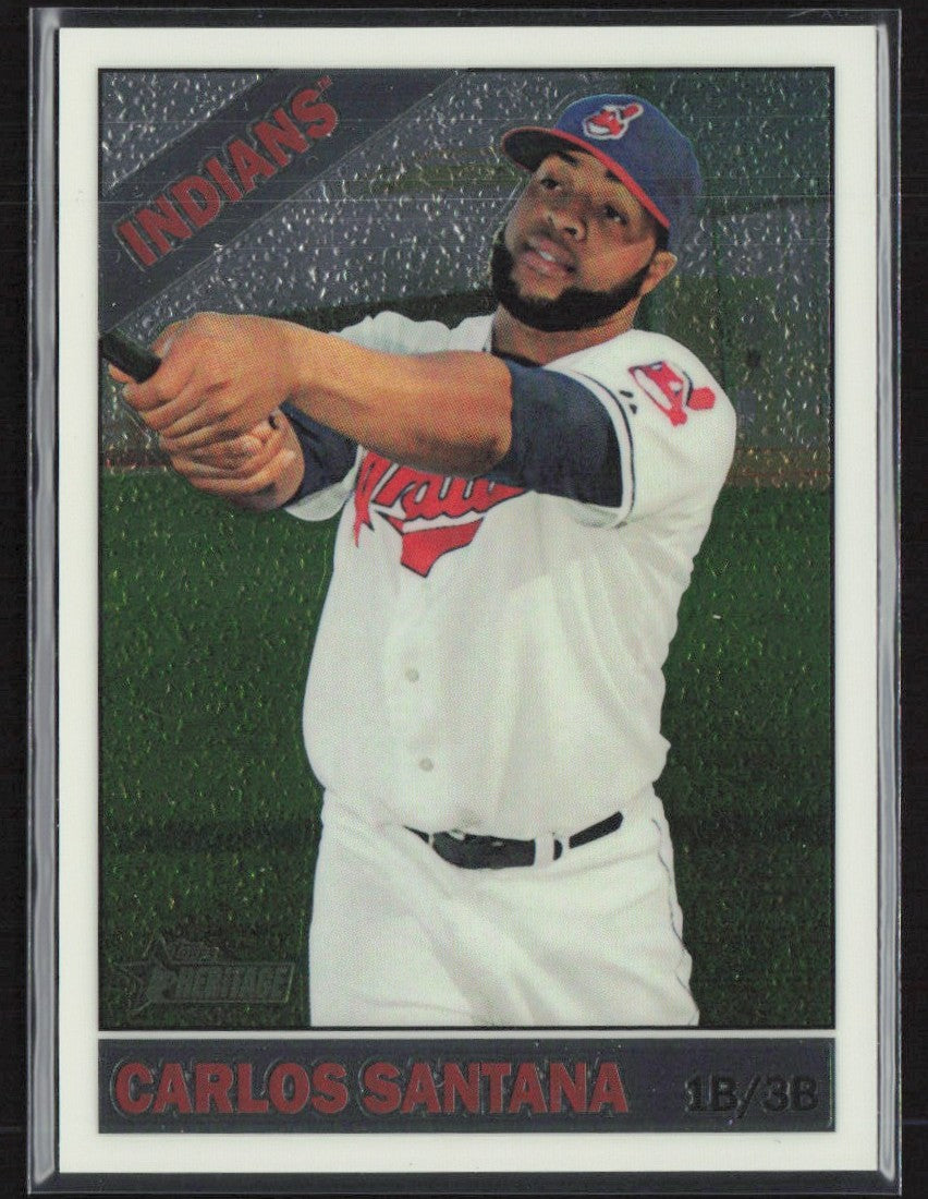 Carlos Santana 2015 Topps Heritage Chrome /999 #THC-448 Cleveland Indians