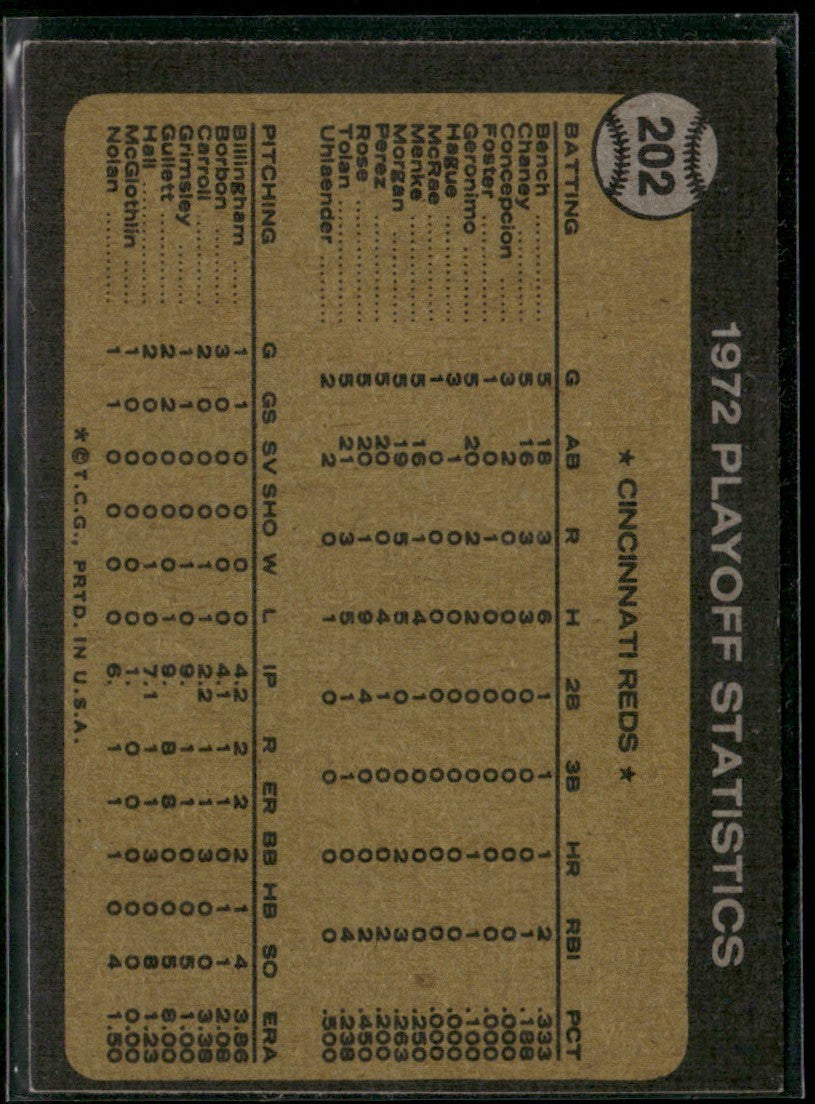 Foster's Run Decides It 1973 Topps #202 Cincinnati Reds