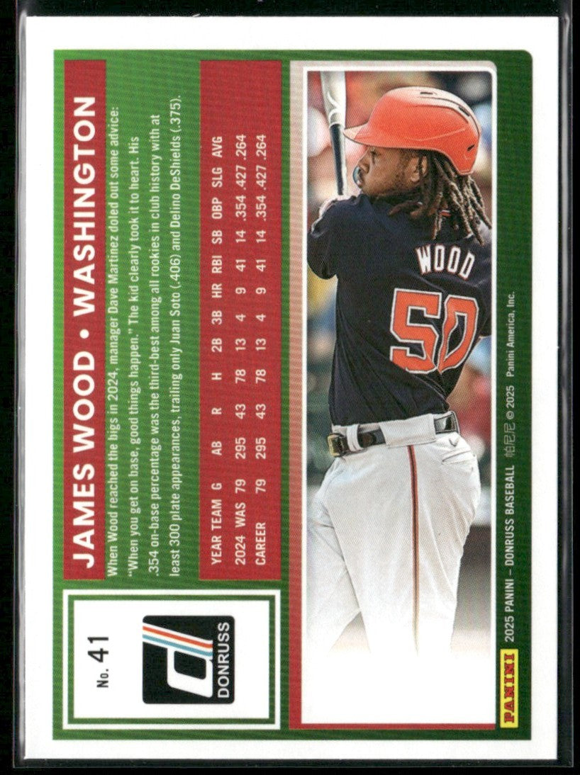 James Wood 2025 Panini Donruss Red and Blue #41 Washington Nationals
