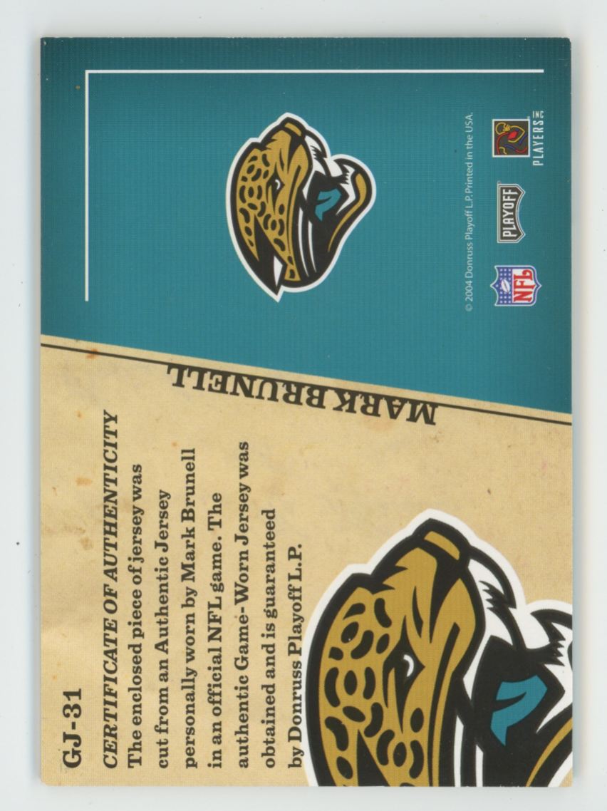 Mark Brunell 2004 Playoff Prestige Game Day Jerseys Jersey #GJ-31