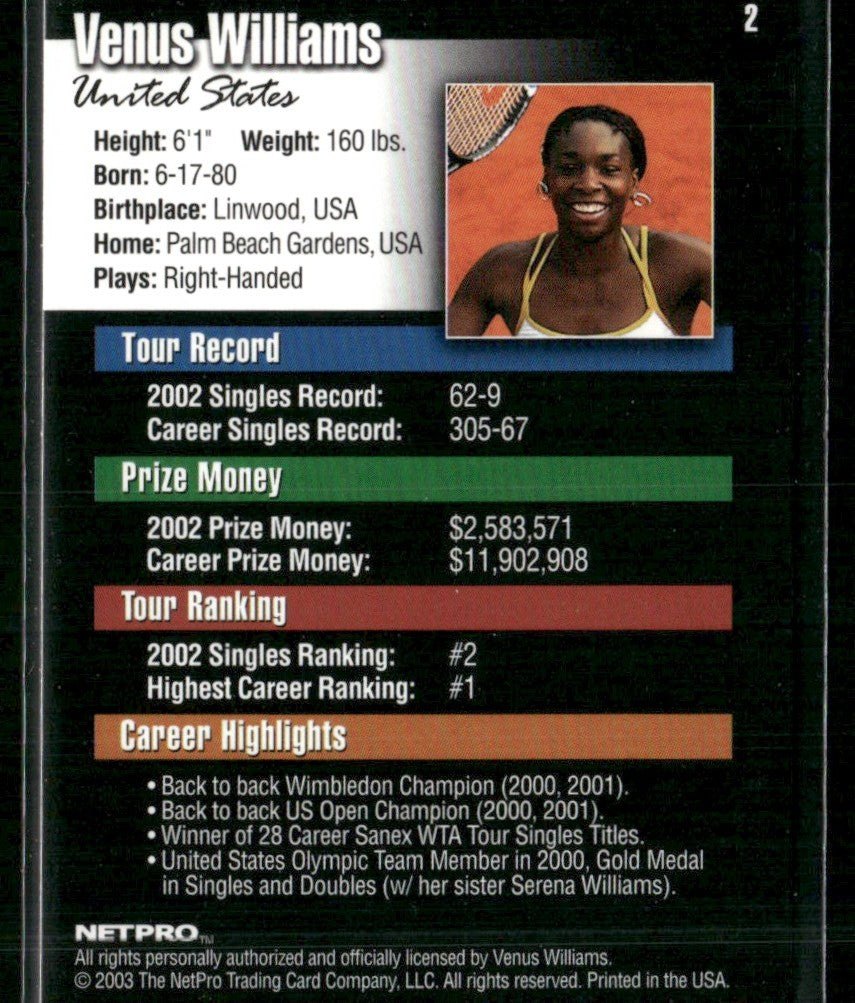 Venus Williams 2003 NetPro #2