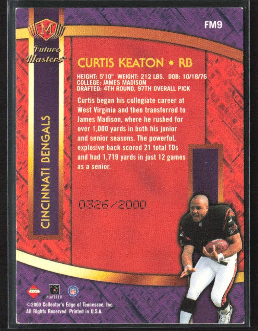 Curtis Keaton 2000 Collector's Edge Masters Future Gold RC /2000 #FM9