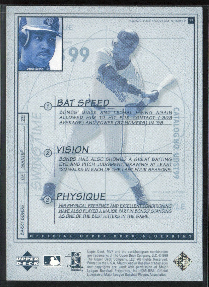 Barry Bonds 1999 Upper Deck MVP Swing Time #S7 San Francisco Giants