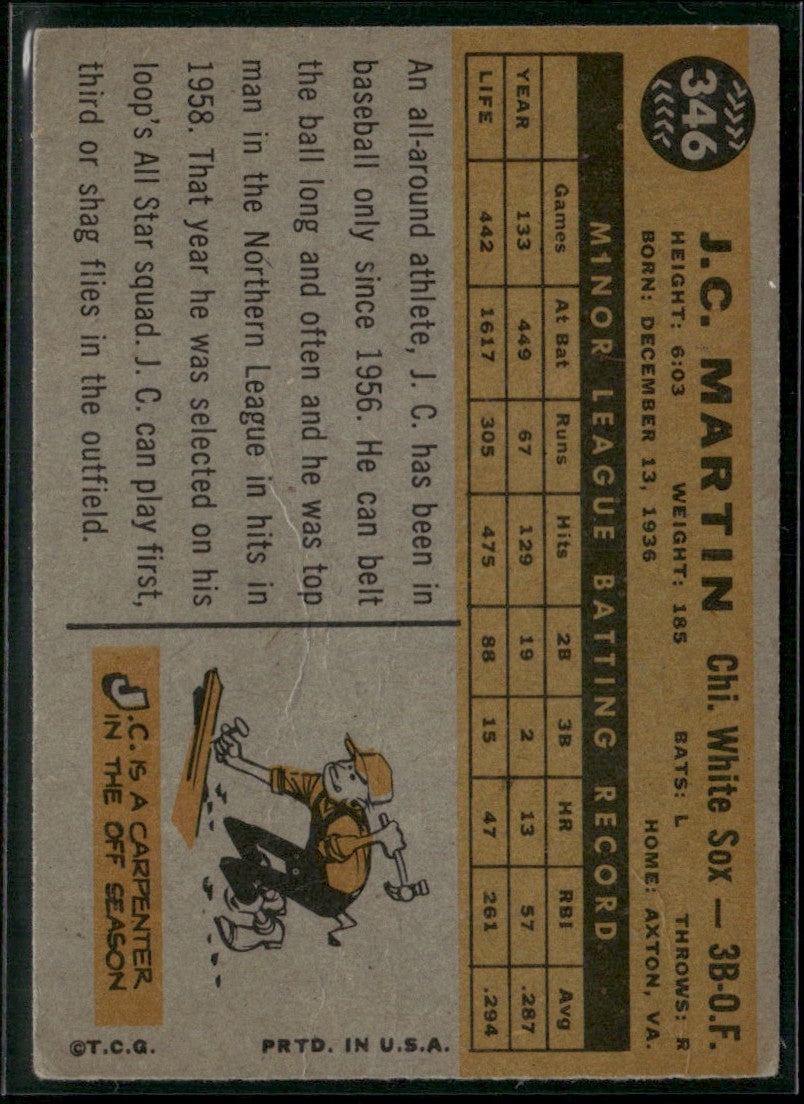 J.C. Martin 1960 Topps RC #346 Chicago White Sox