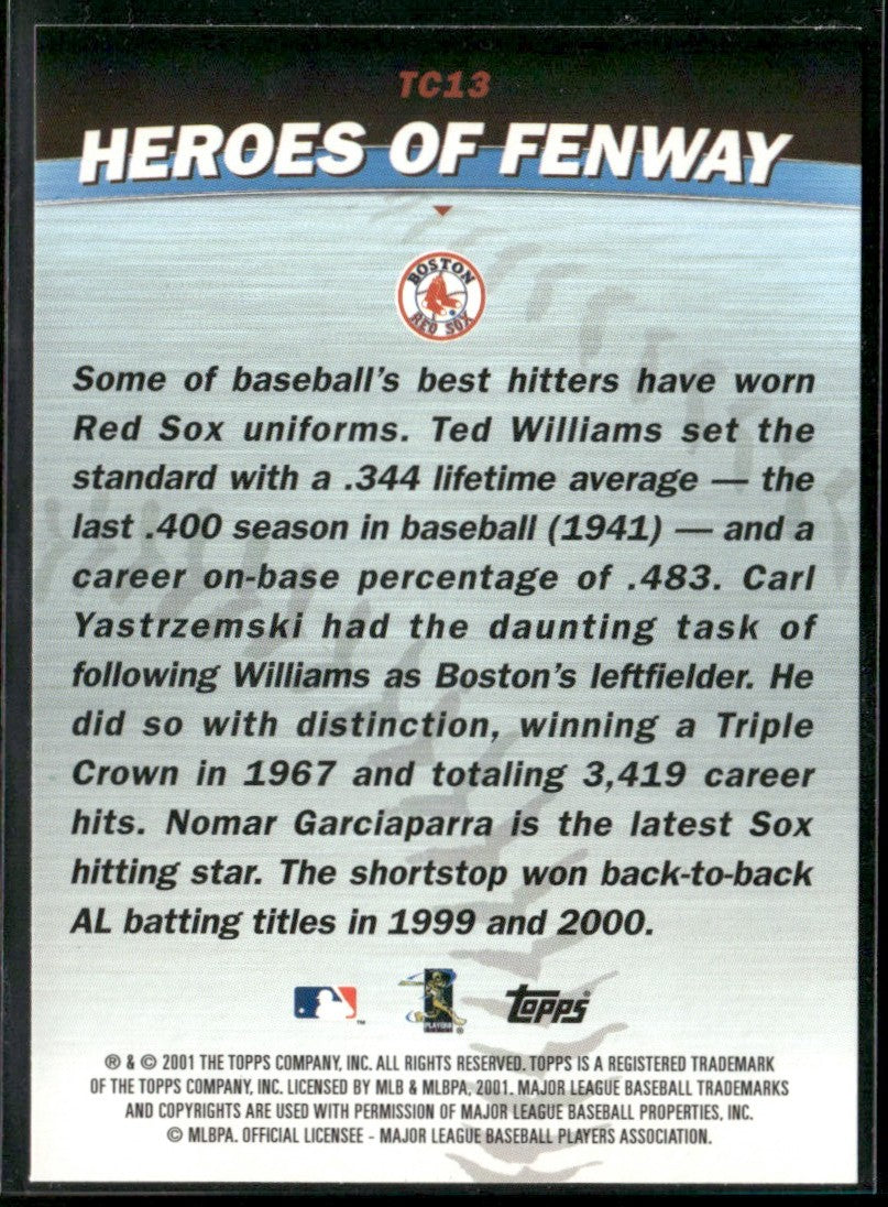 Heroes of Fenway (Carl Yastrzemski/Ted Williams/Nomar Garciaparra) 2001