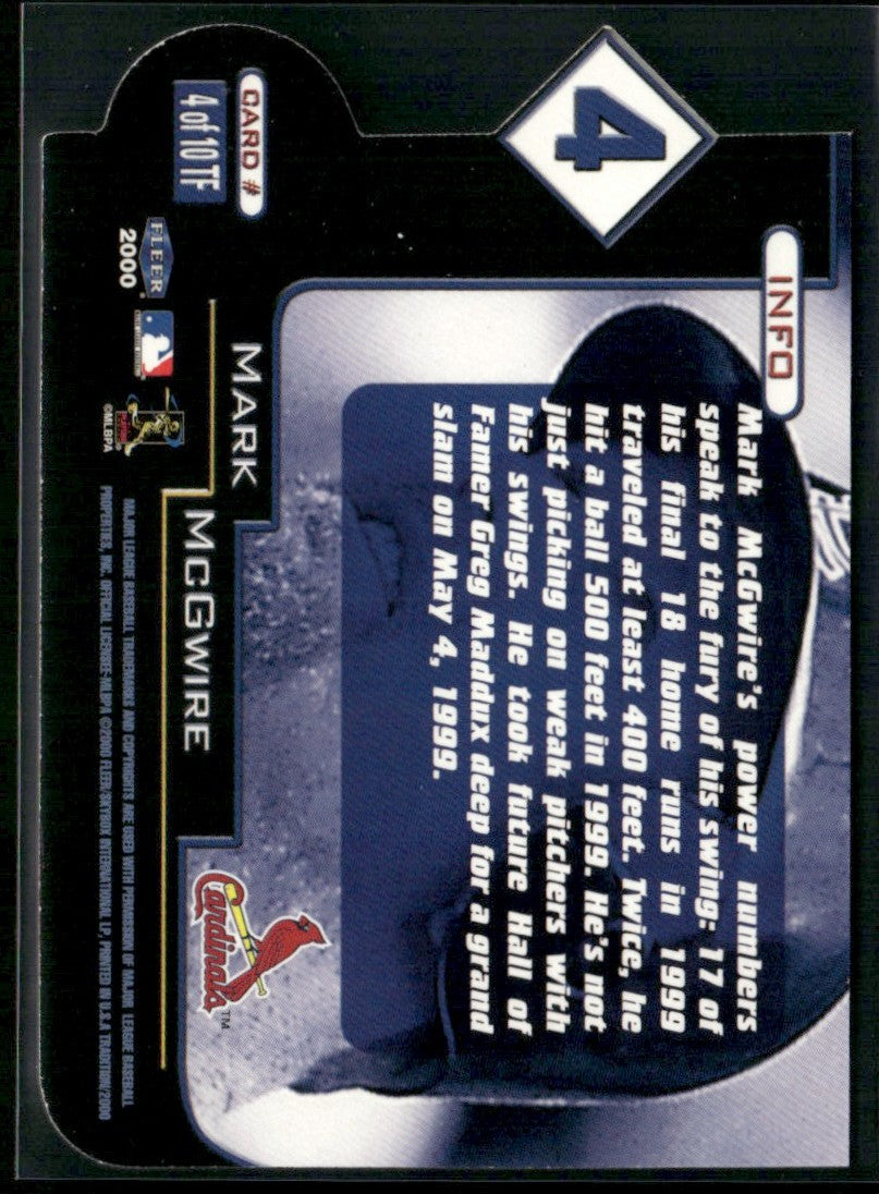 Mark McGwire 2000 Fleer Tradition Ten 4 #4 St. Louis Cardinals