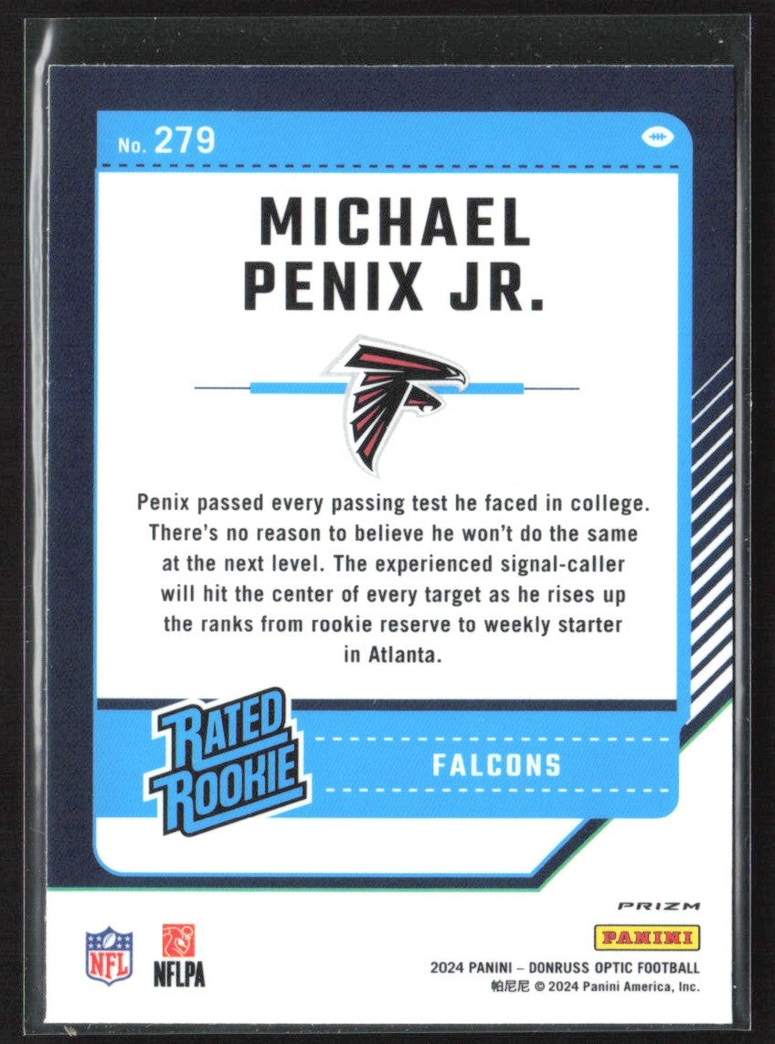 Michael Penix Jr. 2024 Donruss Optic Purple Shock RC #279 Atlanta Falcons