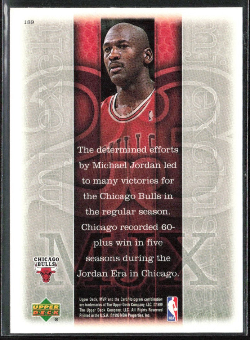 Michael Jordan 1999 Upper Deck MVP MJ Exclusives #189 Chicago Bulls
