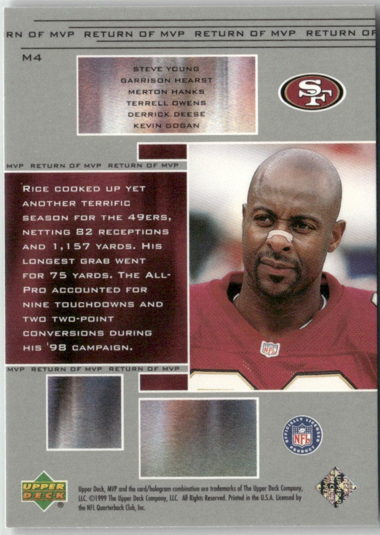 Jerry Rice 1999 Upper Deck MVP Theatre #M4 San Francisco 49ers