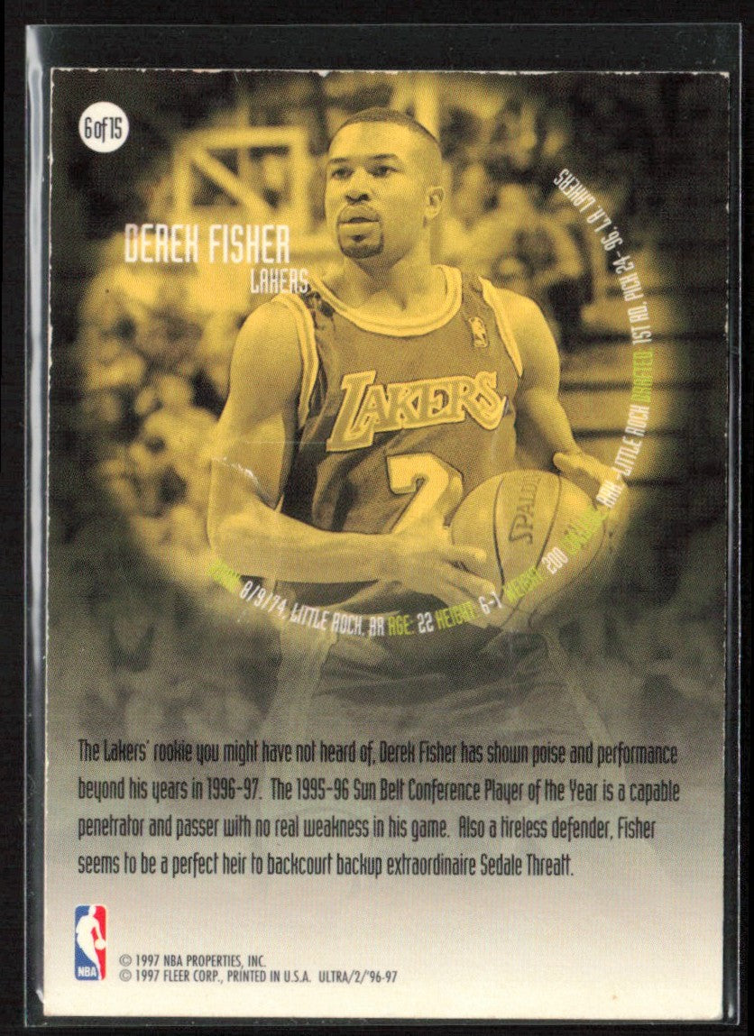 Derek Fisher 1996 Fleer Ultra All-Rookie RC #6 Los Angeles Lakers