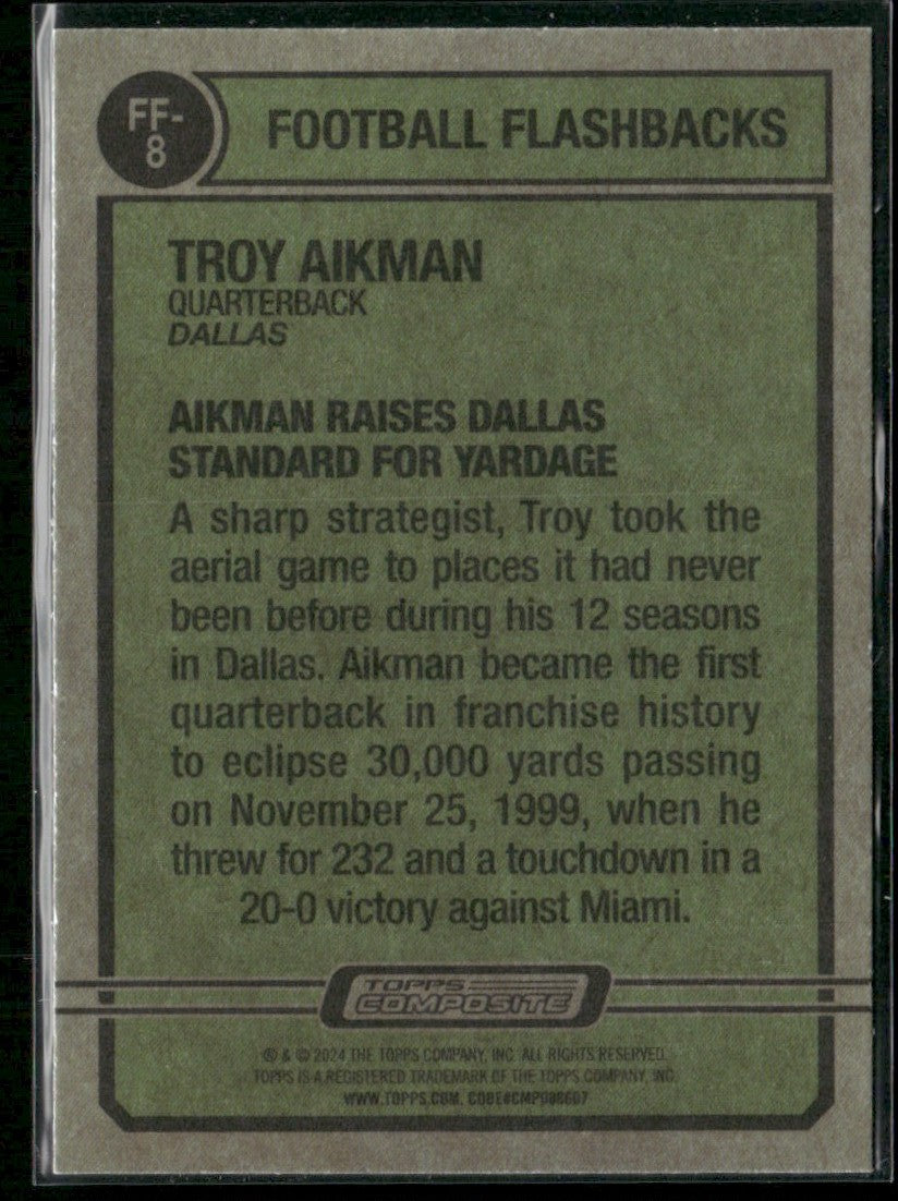 Troy Aikman 2024 Topps Composite Flashbacks 1974 #FF-8 Dallas Cowboys