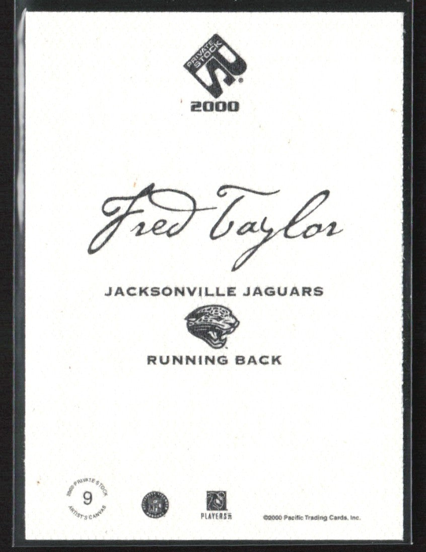 Fred Taylor 2000 Pacific Private Stock #9 Jacksonville Jaguars