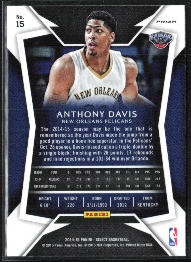 Anthony Davis 2014 Panini Select Concourse Purple & White #15