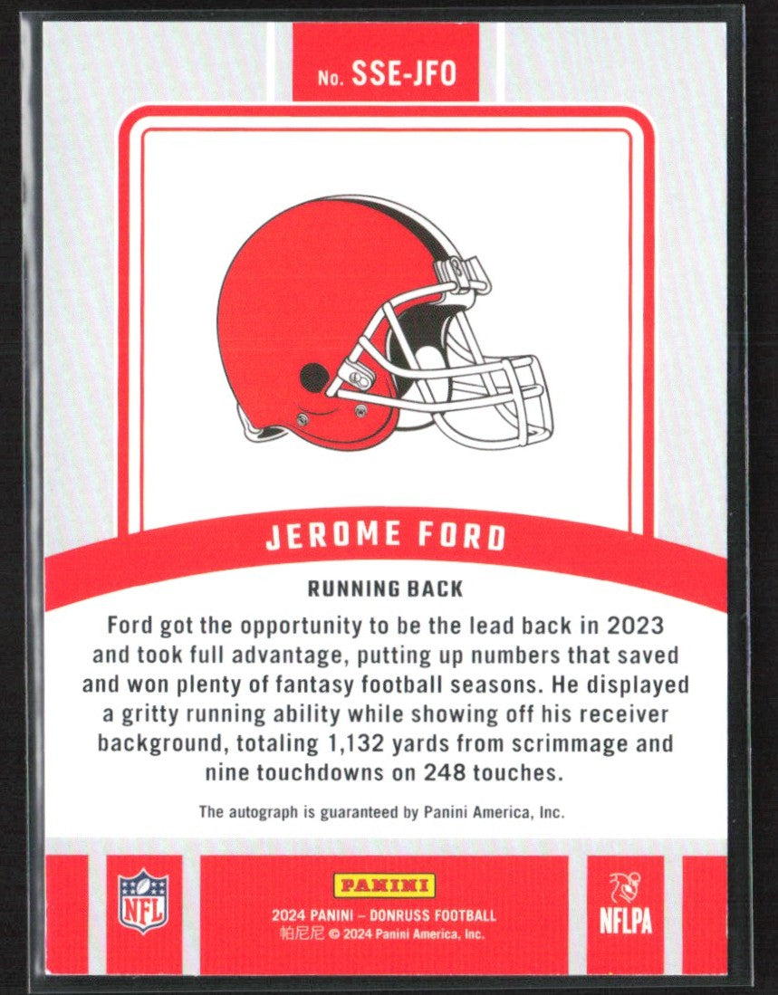 Jerome Ford 2024 Donruss Signature Series AUTO #SSE-JFO Cleveland Browns