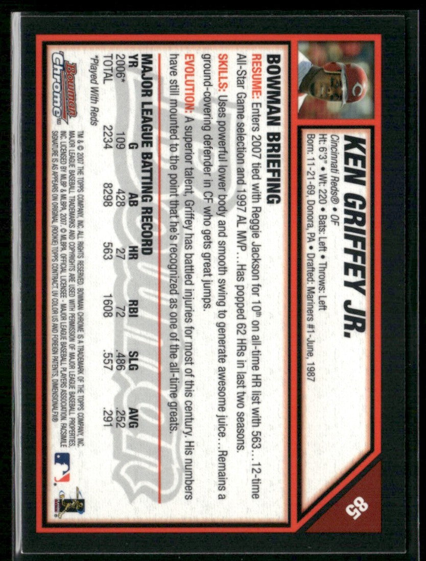 Ken Griffey Jr. 2007 Bowman Chrome #85 Cincinnati Reds