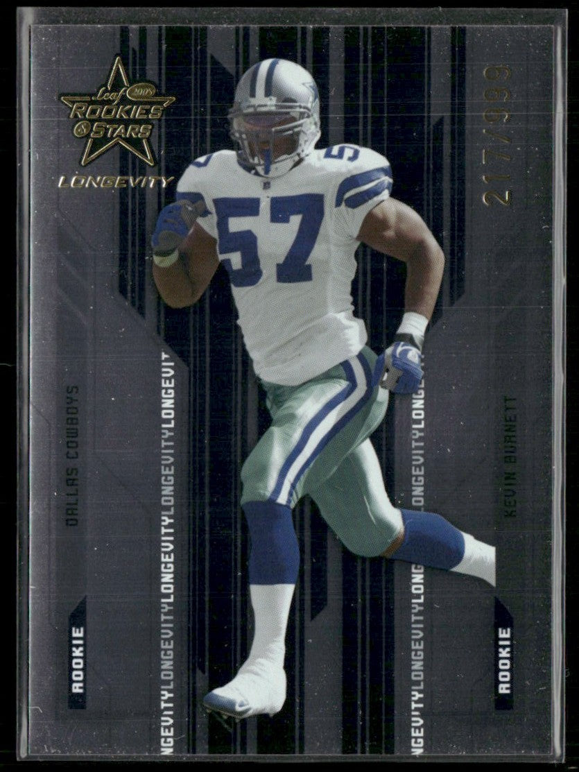 Kevin Burnett 2005 Leaf Rookies & Stars Longevity RC /999 #117 Dallas Cowboys
