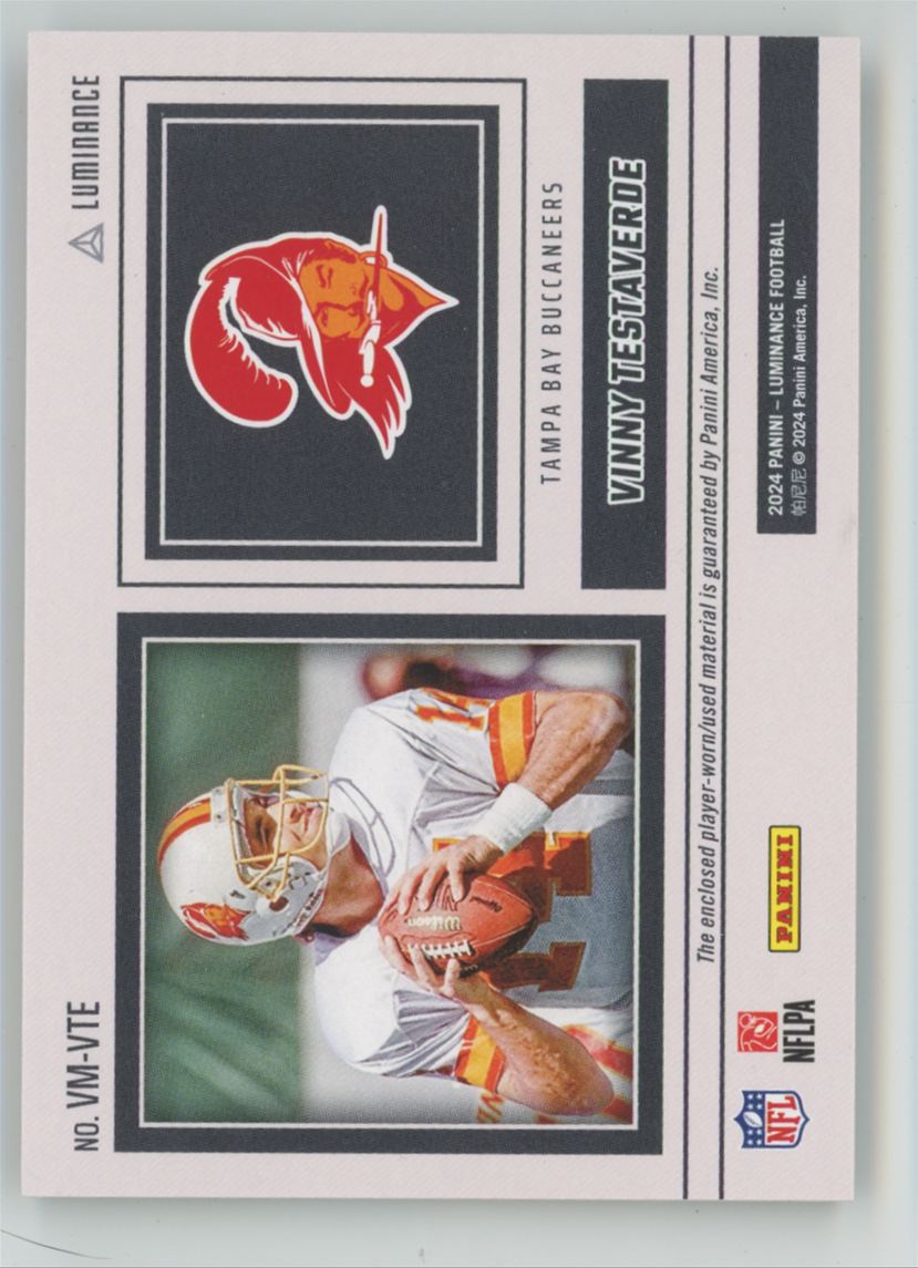 Vinny Testaverde 2024 Panini Luminance Vintage Materials Jersey #VM-VTE