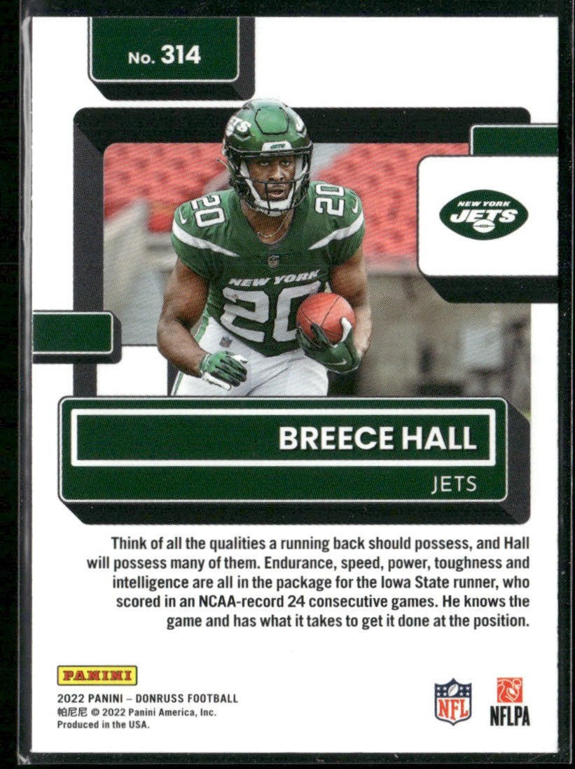 Breece Hall 2022 Panini Donruss RC #314 New York Jets