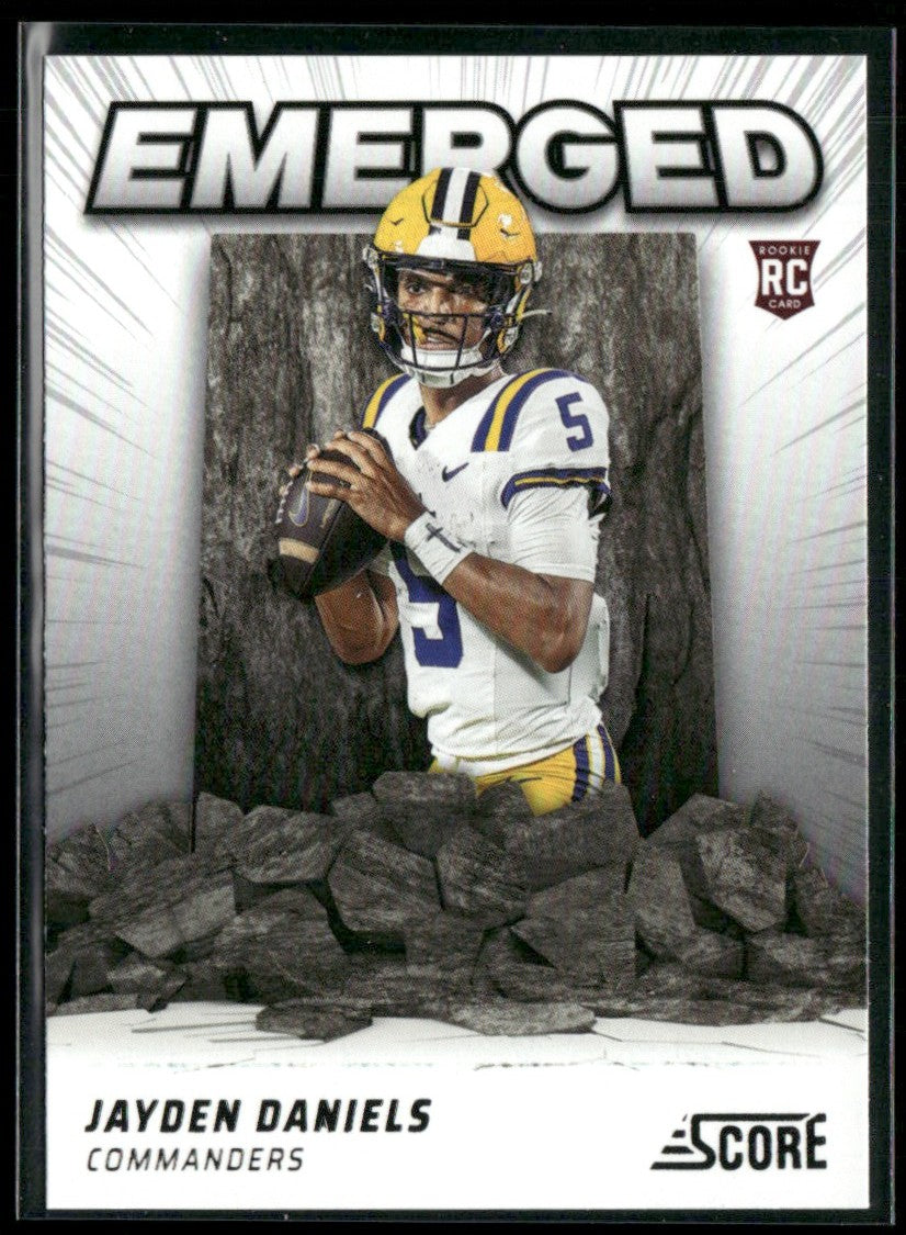 Jayden Daniels 2024 Panini Score Emerged RC #EM-JDS Washington Commanders