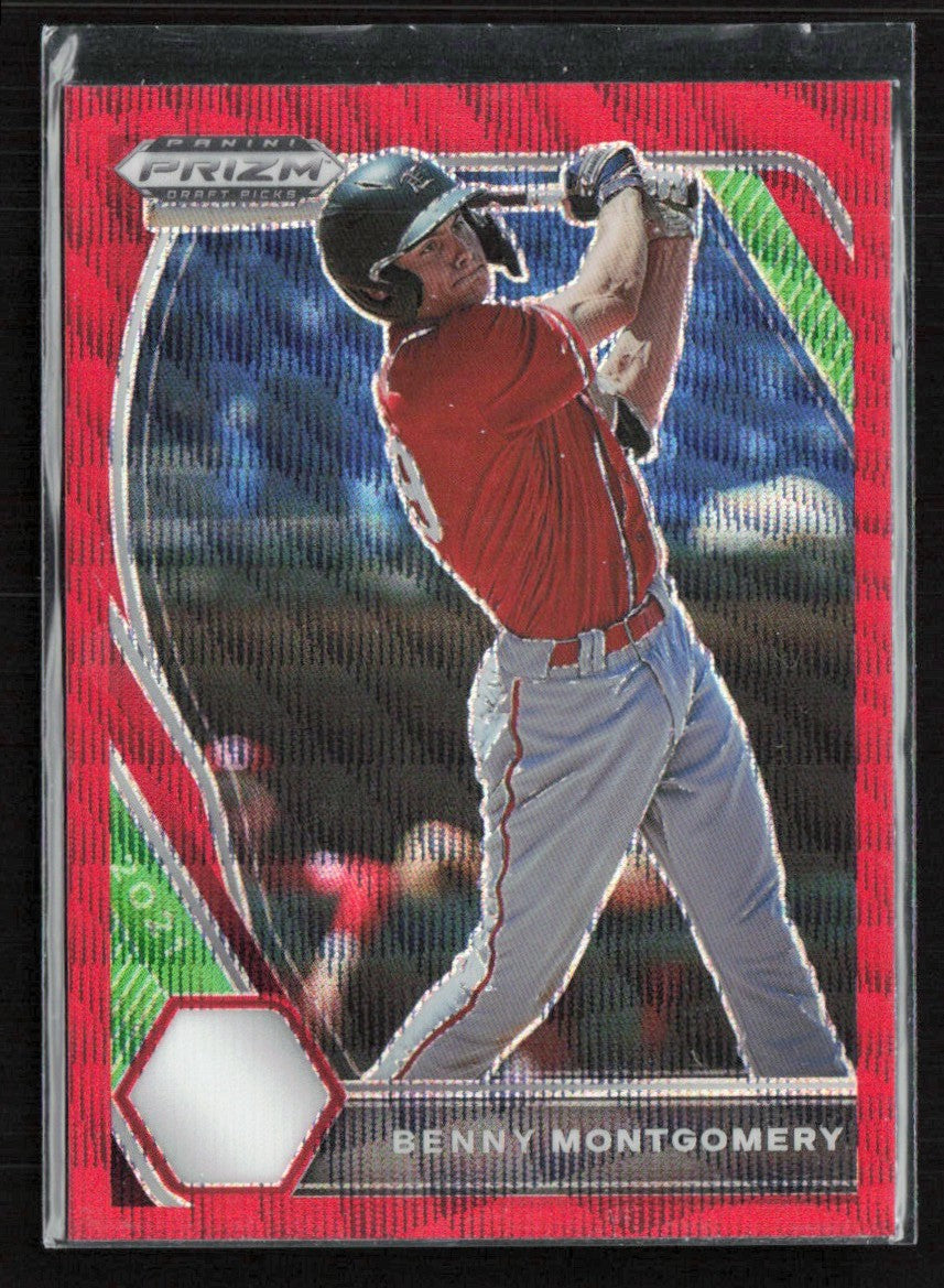 Benny Montgomery 2021 Panini Prizm Draft Picks Red Wave #PDP8 Colorado Rockies