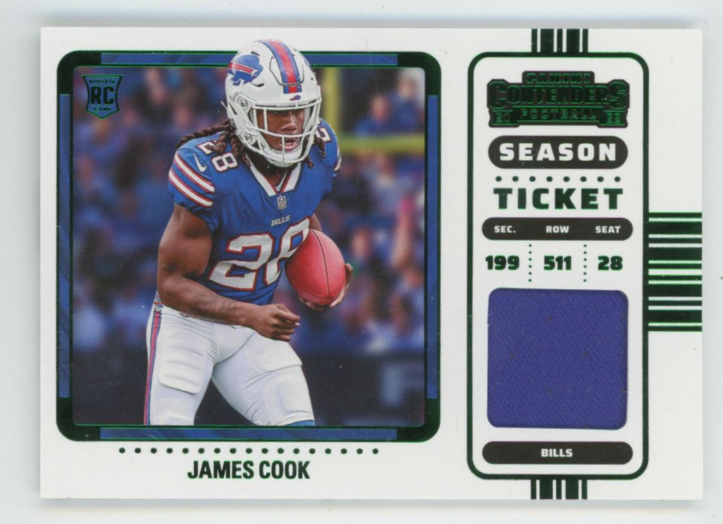 James Cook 2022 Panini Contenders Rookie Ticket Swatches Variation RC Jersey