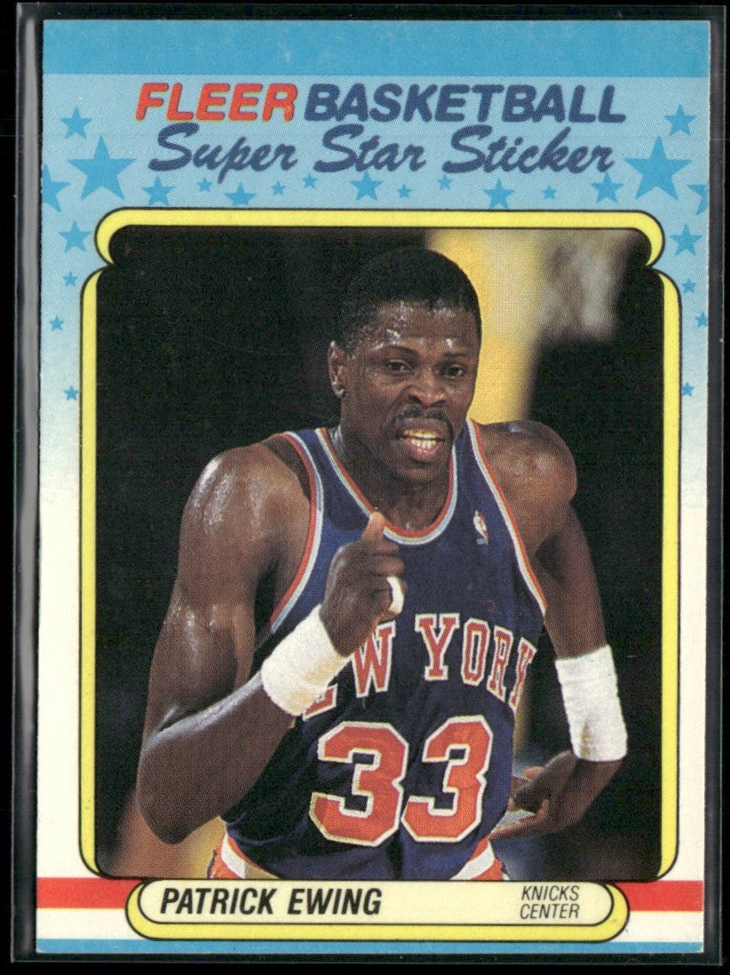 Patrick Ewing 1988 Fleer Stickers #5 New York Knicks