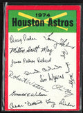 Houston Astros 1974 Topps Checklist Houston Astros