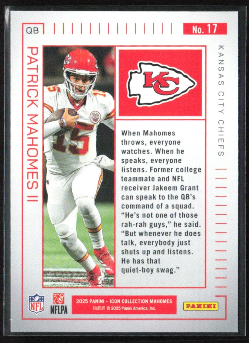 Patrick Mahomes II 2025 Panini Icon Collection #17 Kansas City Chiefs
