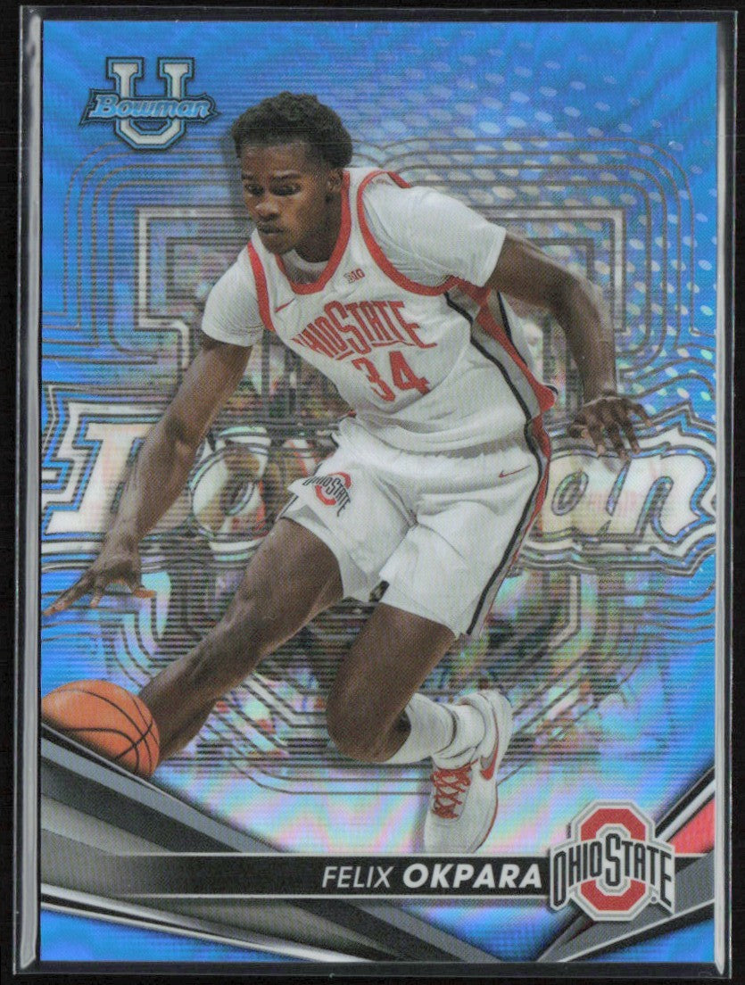 Felix Okpara 2023 Bowman's Best University Blue Refractor /150 #61