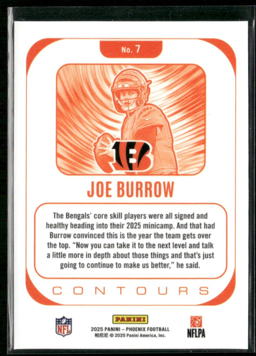 Joe Burrow 2025 Panini Phoenix Contours #7 Cincinnati Bengals