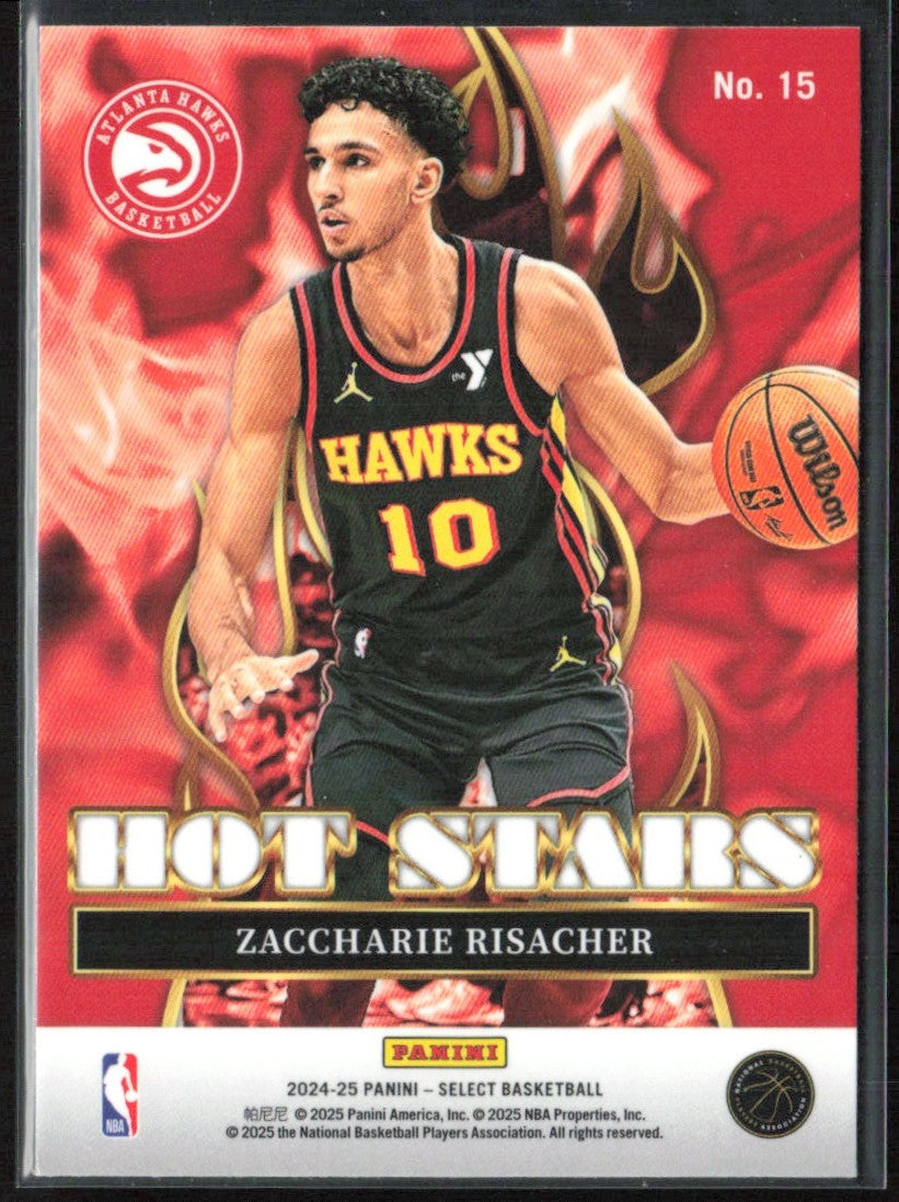 Zaccharie Risacher 2024 Panini Select Hot Stars #15 Atlanta Hawks