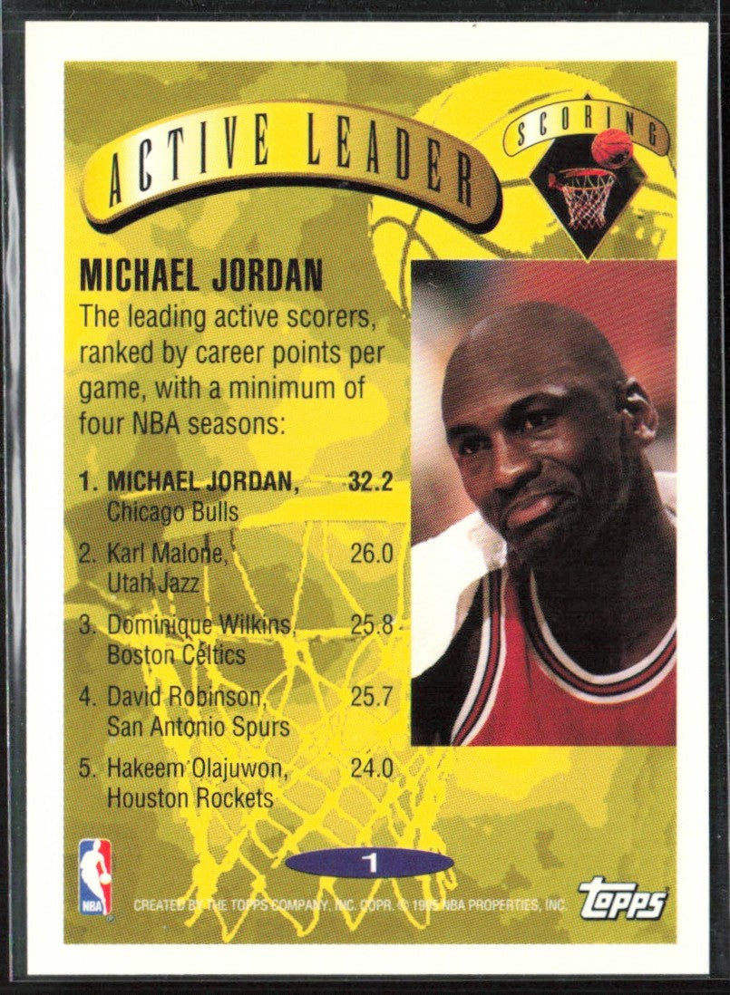 Michael Jordan 1995 Topps Scoring Leader #1 Chicago Bulls