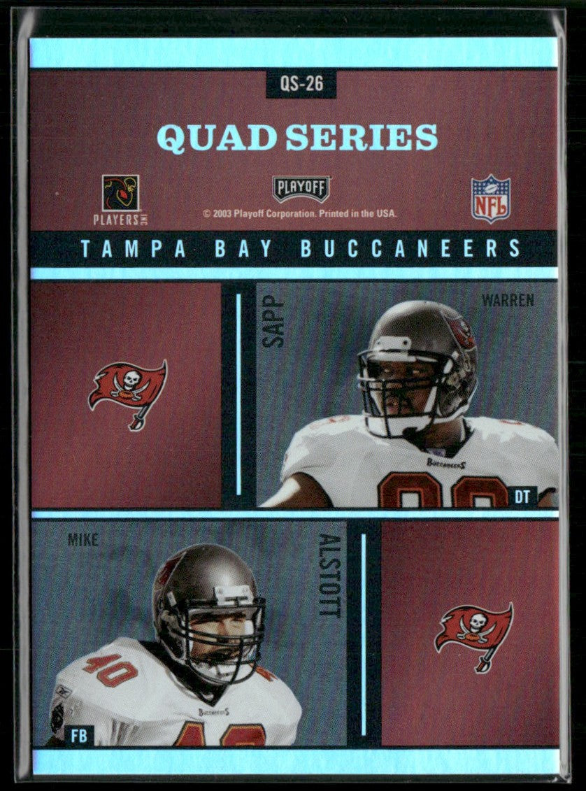 Sapp Alstott Johnson 2003 Playoff Absolute Memorabilia Quad Series #QS-26