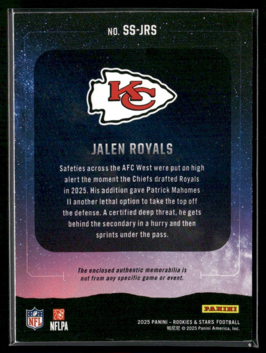 Jalen Royals 2025 Panini Rookies & Stars Star Searcj RC Jersey #SS-JRS