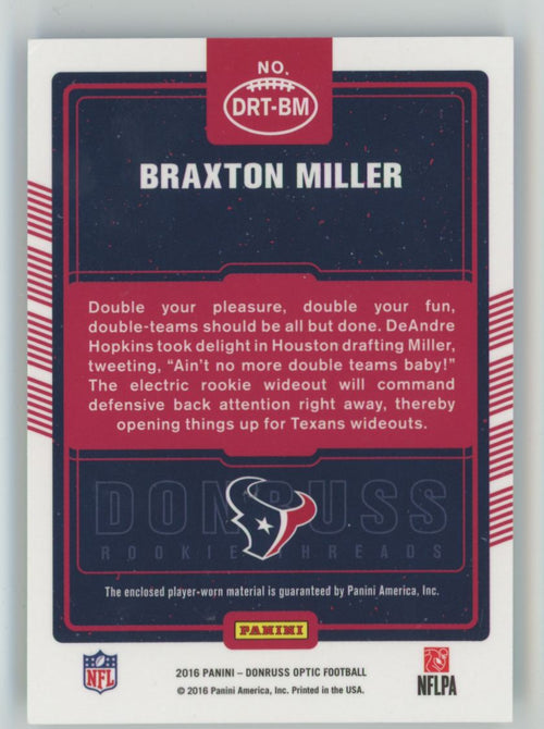 Braxton Miller 2016 Panini Donruss Optic Threads Jersey #DRT-BM Houston Texans