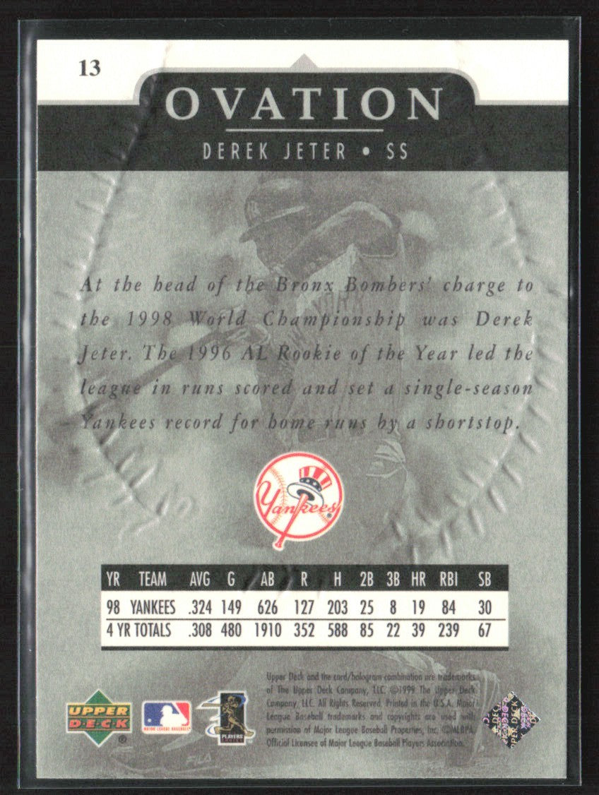 Derek Jeter 1999 Upper Deck Ovation #13 New York Yankees