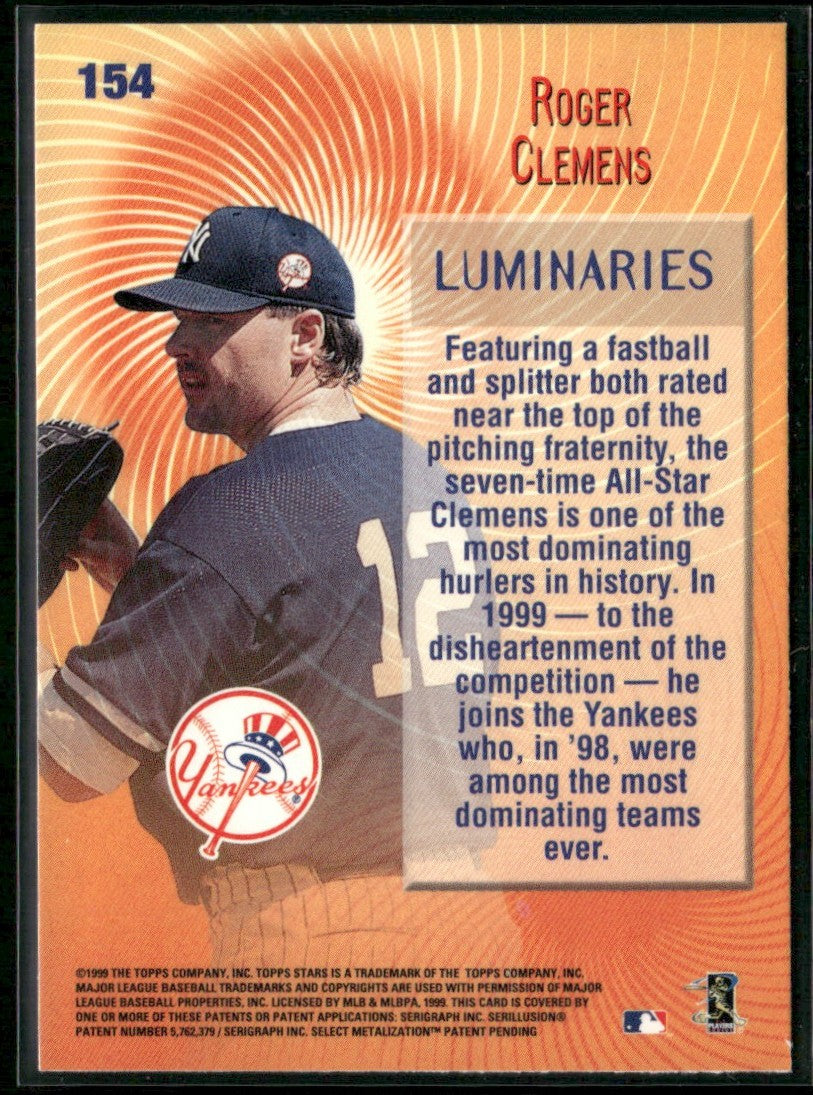 Roger Clemens 1999 Topps Stars Luminaries #154 New York Yankees