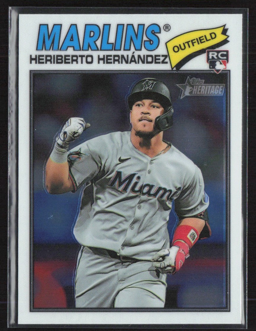 Heriberto Hernandez 2026 Topps Heritage Chrome RC #323 Miami Marlins