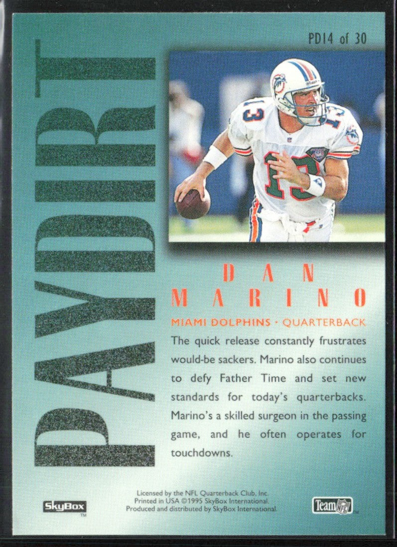 Dan Marino 1995 SkyBox PayDirt #PD14 Miami Dolphins