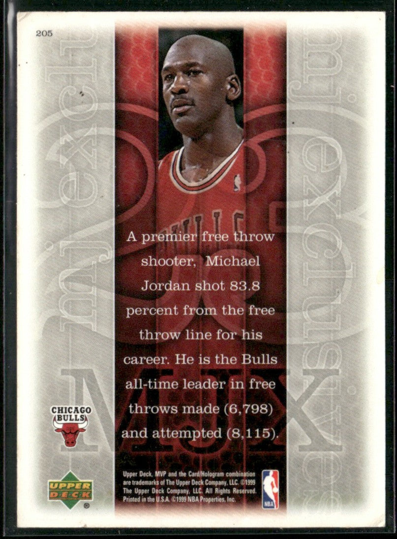 Michael Jordan 1999 Upper Deck MVP #205 Chicago Bulls