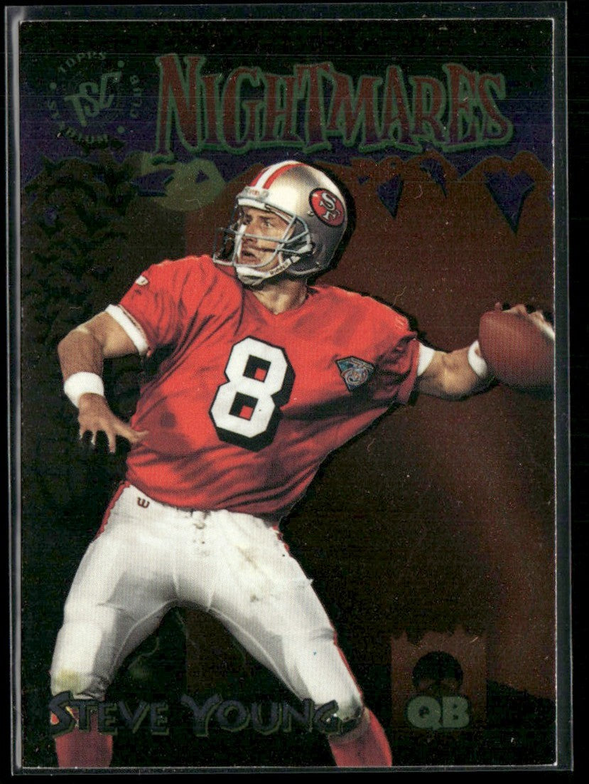 Steve Young 1995 Topps Stadium Club Nightmares #NN9 San Francisco 49ers