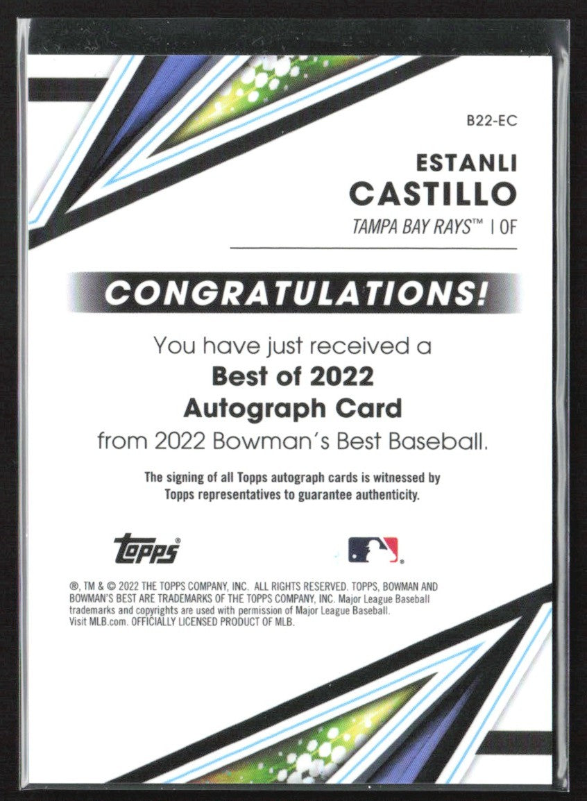 Estanli Castillo 2022 Bowman's Best AUTO #B22-EC Tampa Bay Rays