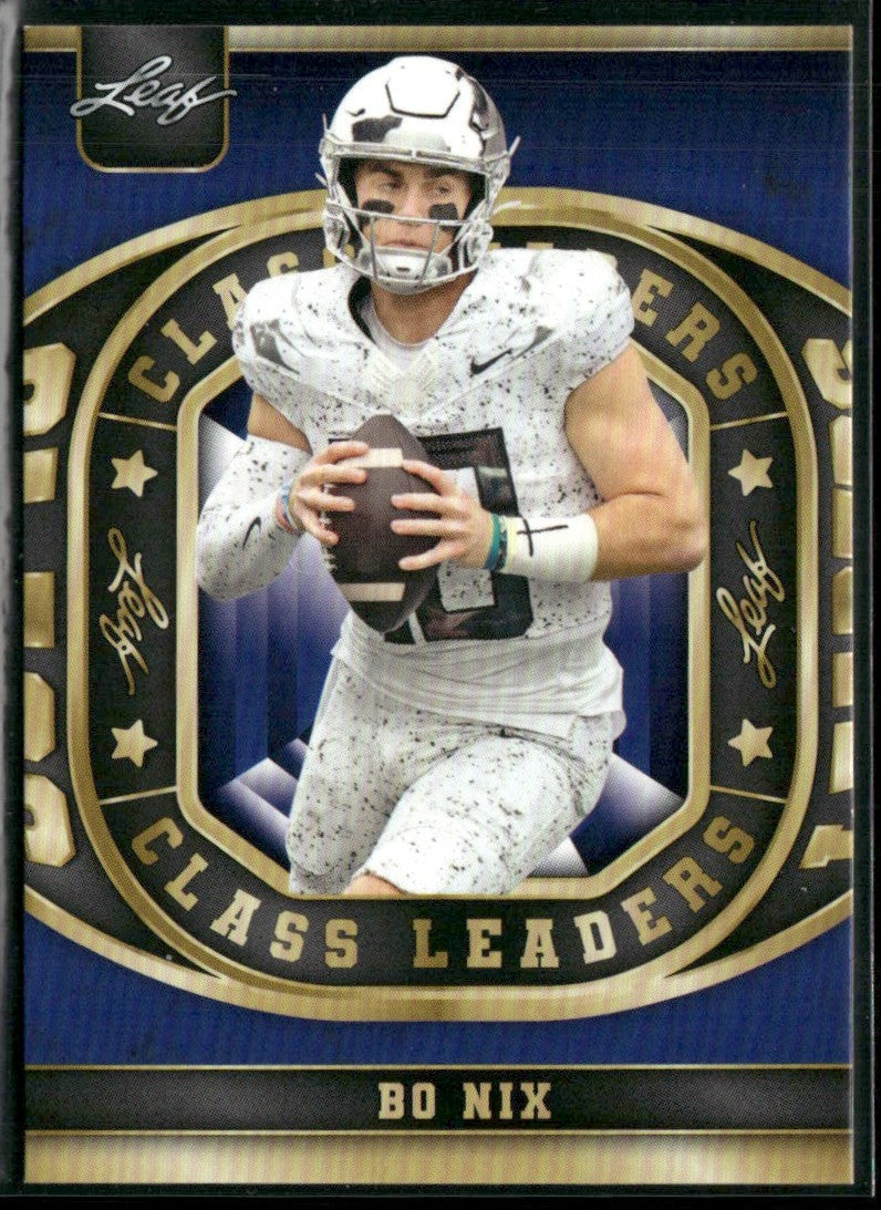 Bo Nix 2024 Leaf Class Leaders Blue #CL-1 Oregon Ducks